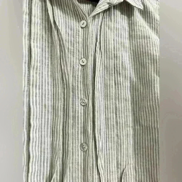 Sundance Pinstripe Fringe Button Down Long Sleeve Shirt Size S - Picture 4 of 6